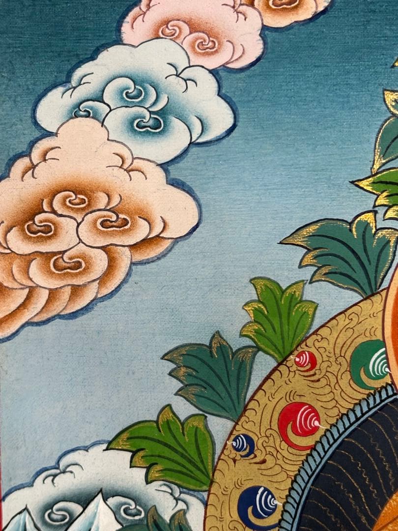 チベット仏教 曼荼羅 タンカ 肉筆コットンキャンパス手書き