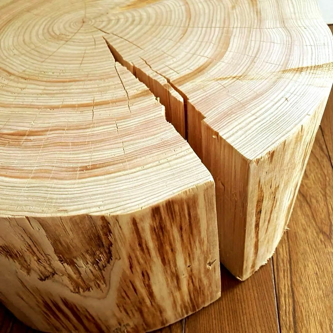 一枚板　切り株　ナチュラルウッド　特大43cm 樹齢約80年 ハンドメイドC