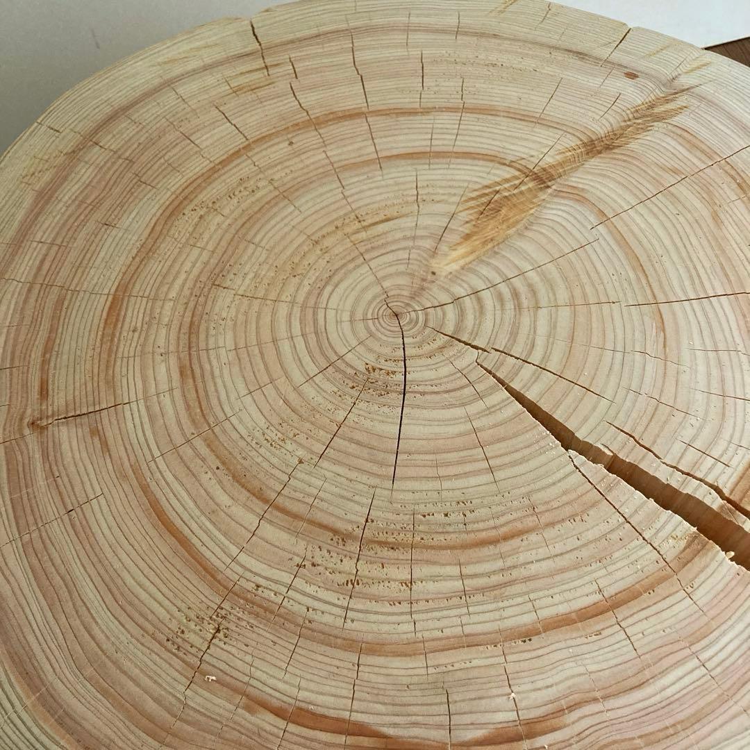 一枚板　切り株　ナチュラルウッド　特大43cm 樹齢約80年 ハンドメイドC