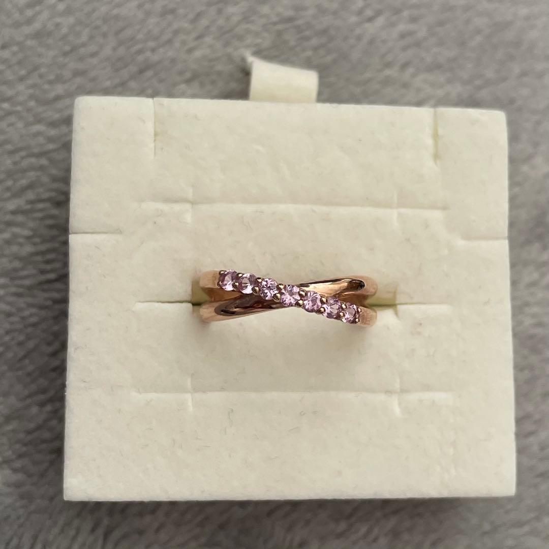 【TSUTSUMI】K10ピンクゴールドピンクサファイアリング（ピンキーリング）