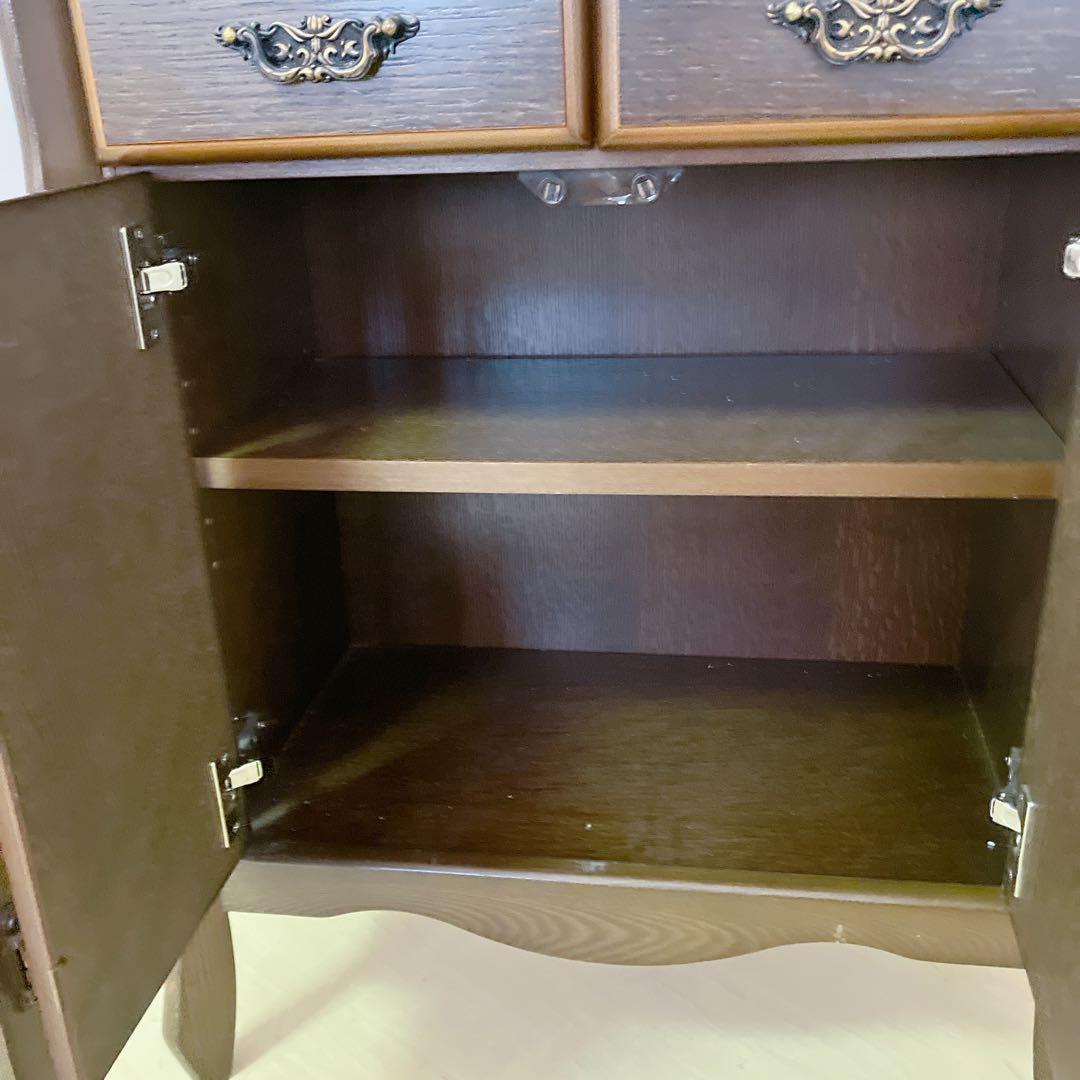 HIKARI アンティーク調　サイドキャビネット　サイドチェスト　電話台