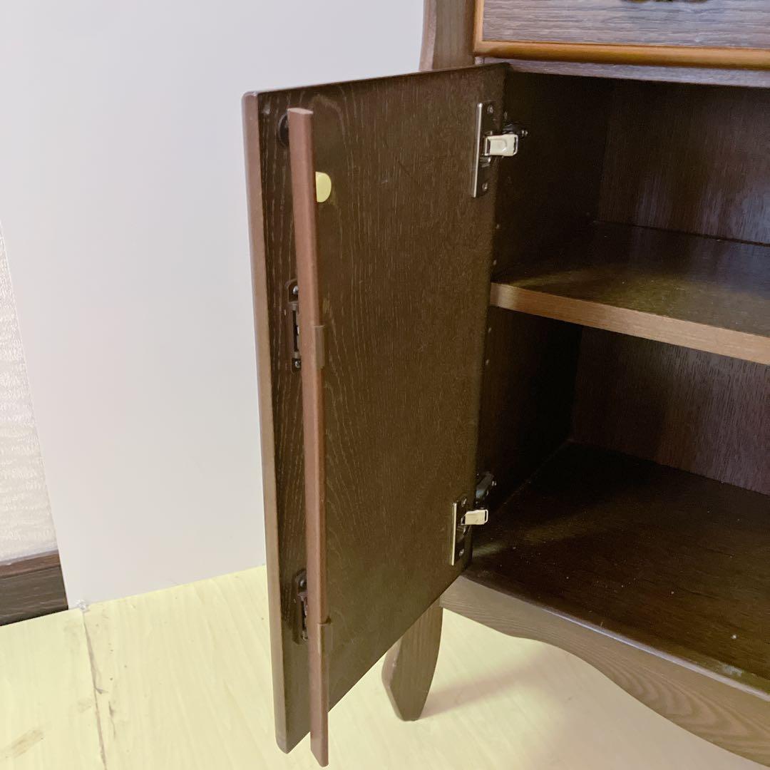 HIKARI アンティーク調　サイドキャビネット　サイドチェスト　電話台