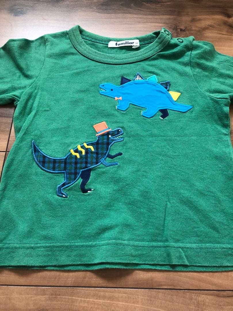 familiar ファミリア　長袖　ロンT ９０　恐竜　飛行機　空港　男の子