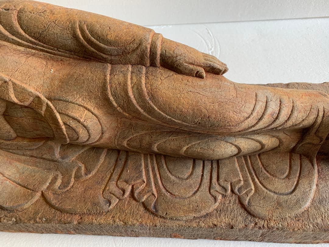 北魏時代 青石睡仏 青石細密彫 仏像 仏師手作り品 某寺院所蔵