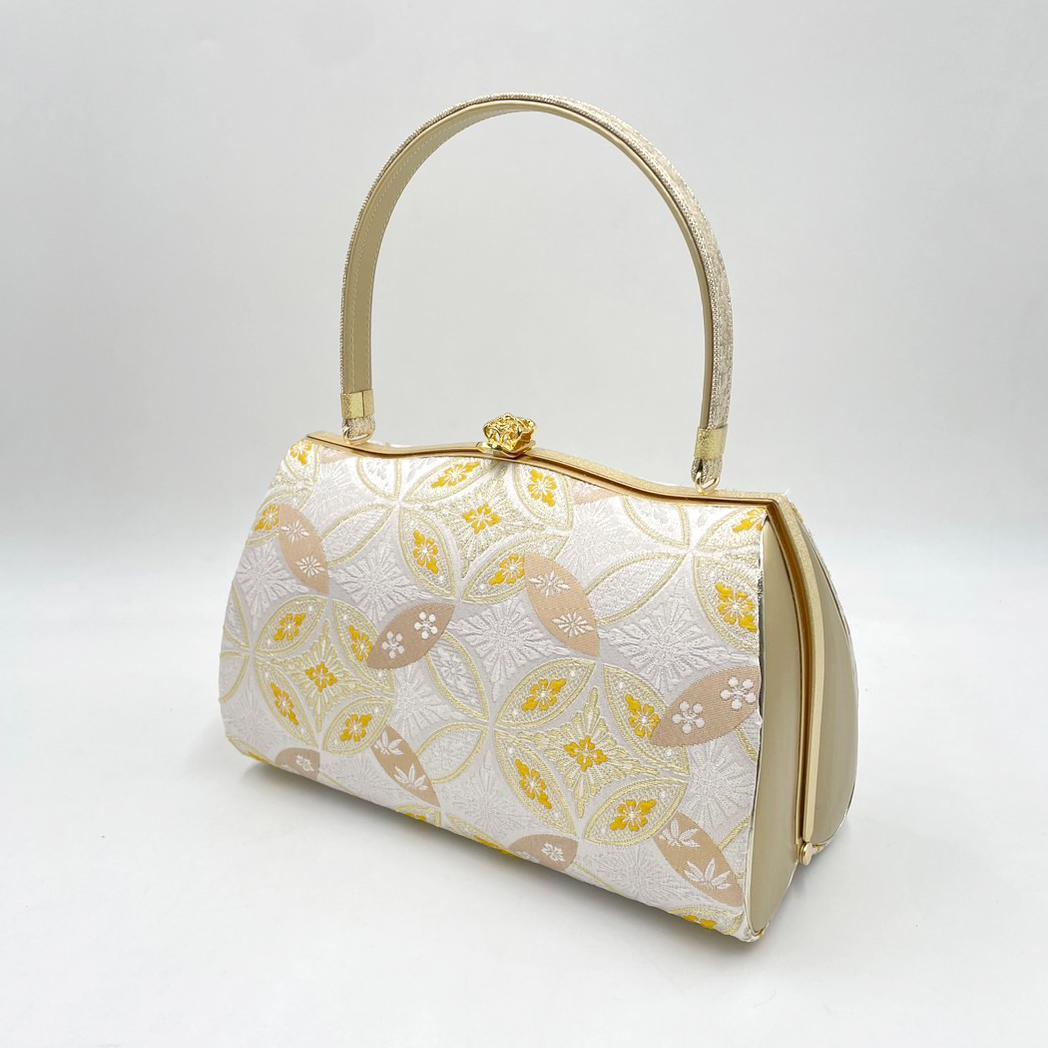 フォーマル礼装用　振袖 　日本謹製 西陣織　草履バッグセット 七宝柄ゴールド