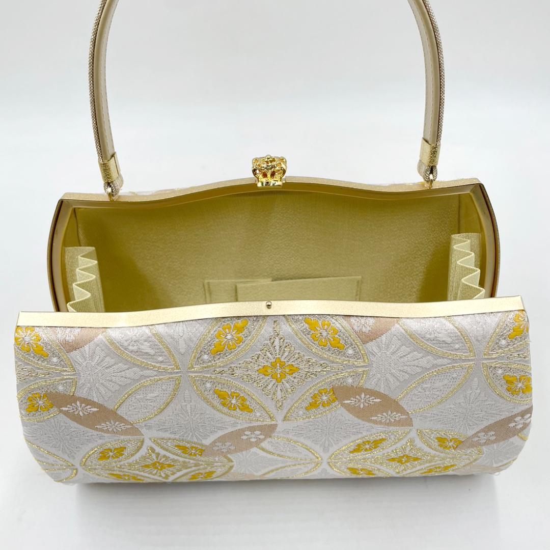 フォーマル礼装用　振袖 　日本謹製 西陣織　草履バッグセット 七宝柄ゴールド