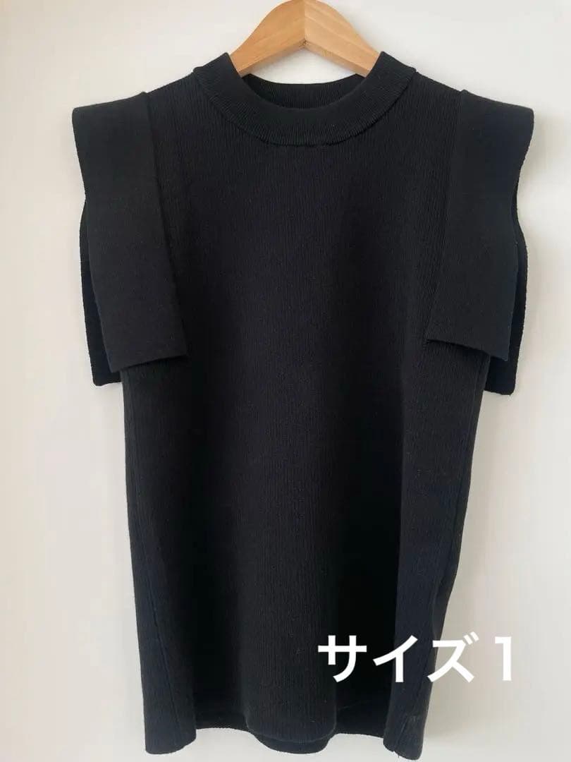 CLANE SQUARE SLEEVE KNIT ブラック1