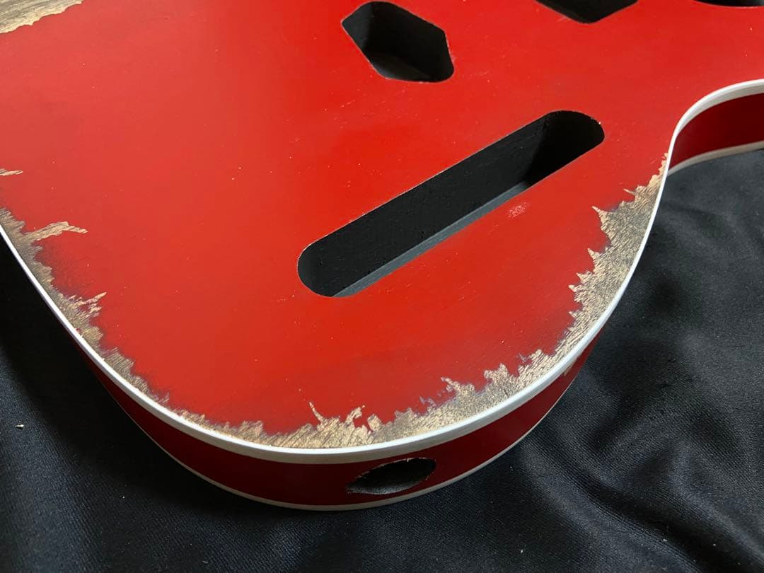 テレキャスターNo71エイジドレリック　ダブルバインディングフェスタレッドボディ