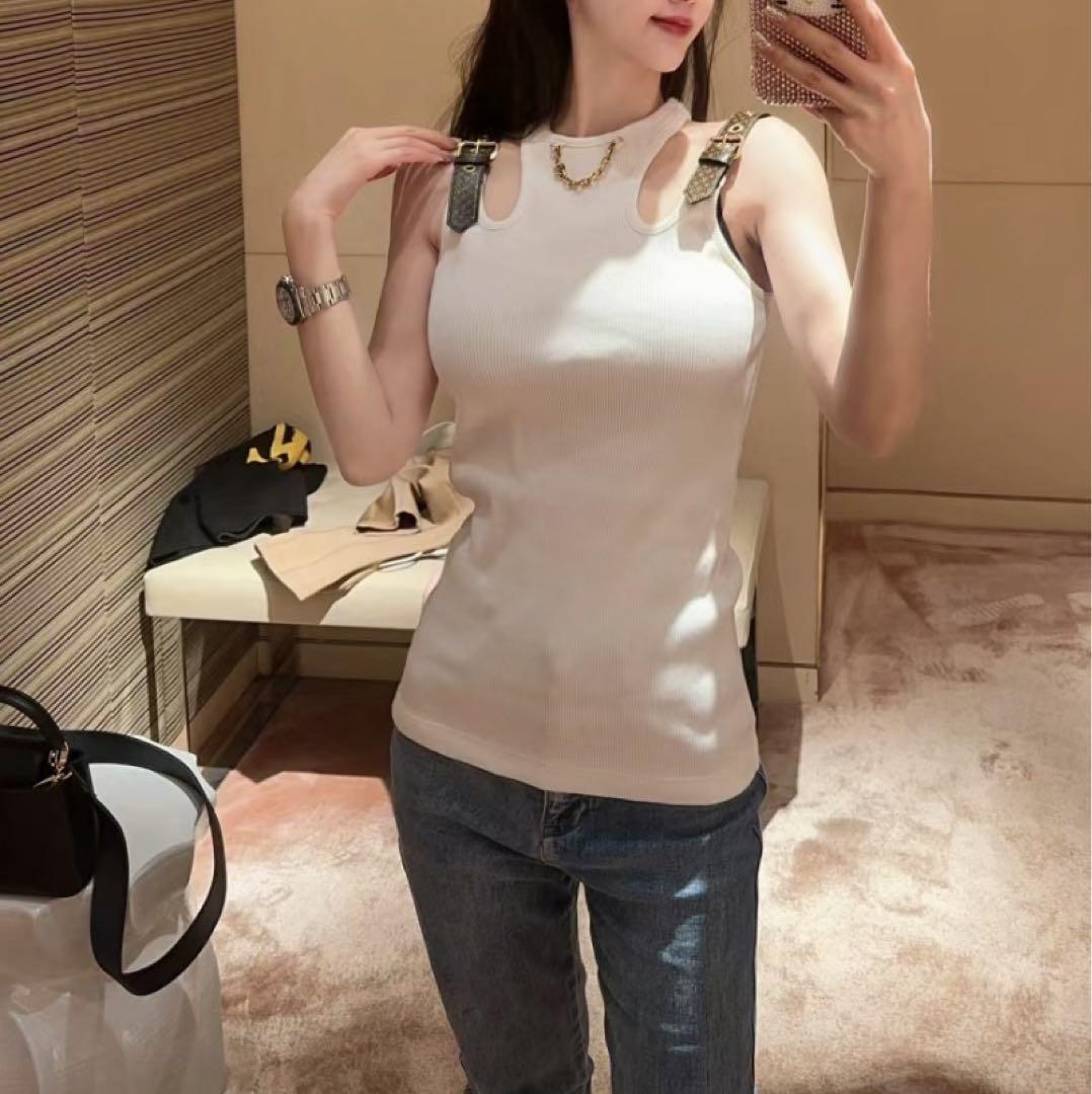 LOUIS VUITTON アイレットタブタンクトップ LVサークルチェーン