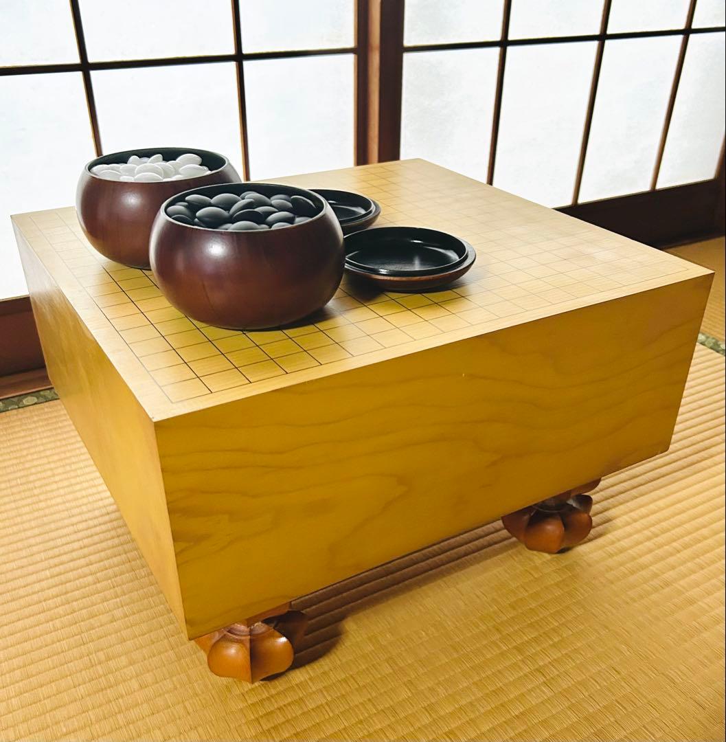 新かや碁盤・碁石セット　足付き　ヴィンテージ