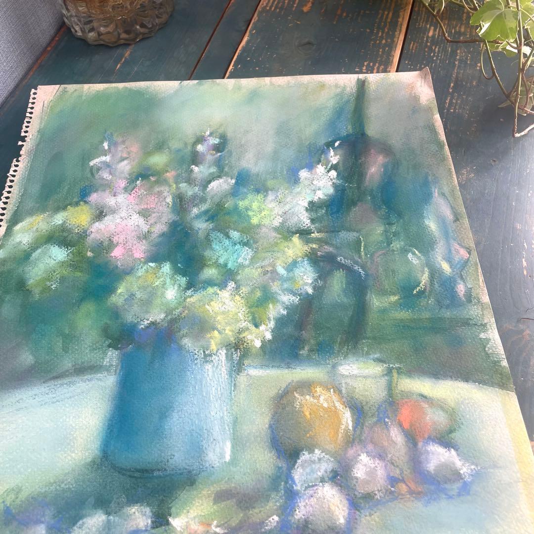 パステル画/色褪せない花束の贈り物/癒し/ヒーリング/パワースポット/ビバーナム