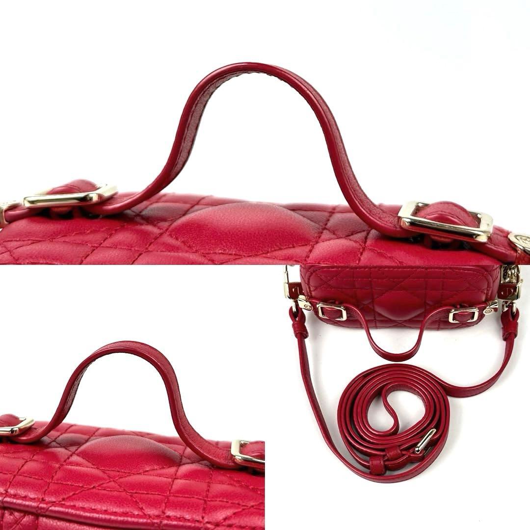 極美品■ディオール　マイクロ　バニティ　ショルダーバッグ　カナージュ　ラムレザー