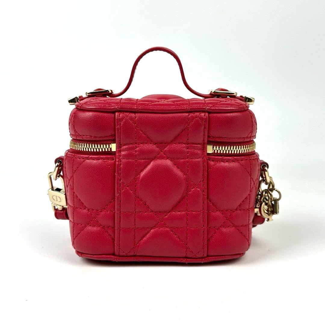 極美品■ディオール　マイクロ　バニティ　ショルダーバッグ　カナージュ　ラムレザー