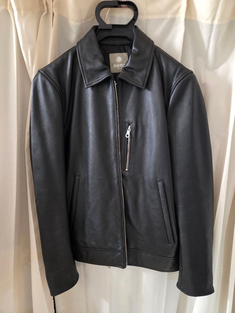 nano universe ブラック レザージャケット(羊革)