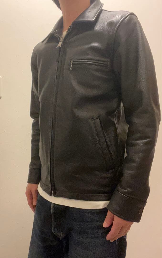 シングルライダースレザージャケット 本革 CowLeather