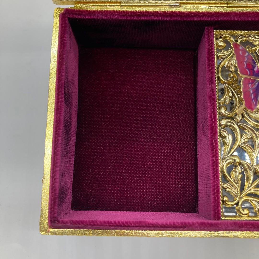 【美品】小樽　オルゴール堂　ジュエリーボックス　蝶々　星に願いを　バタフライ