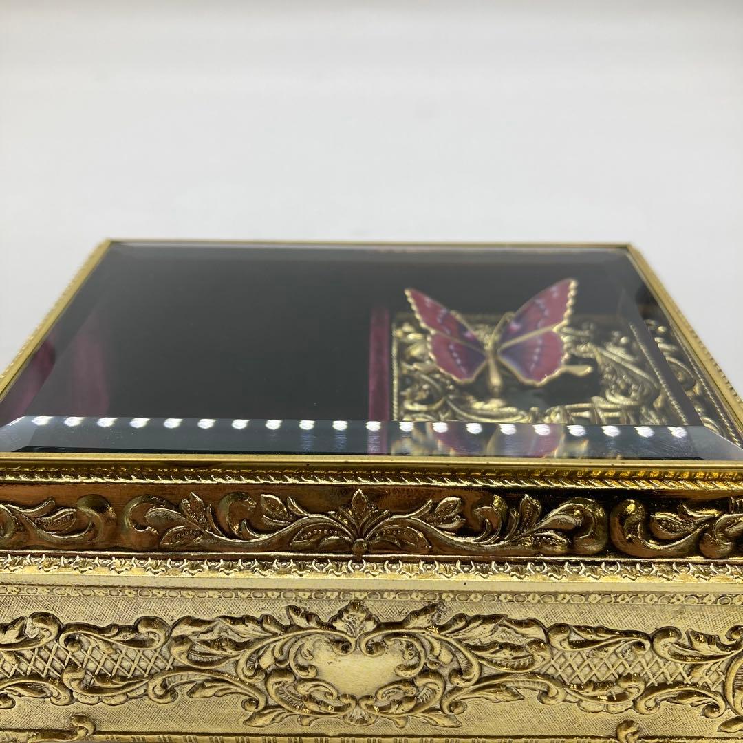 【美品】小樽　オルゴール堂　ジュエリーボックス　蝶々　星に願いを　バタフライ