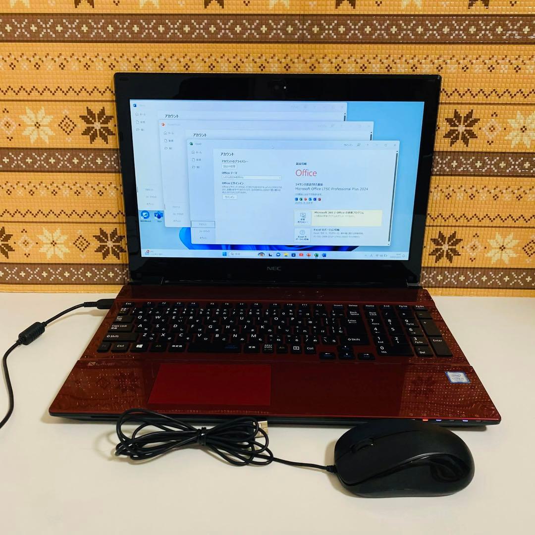 Y999 NECノートパソコンSSDメモリ8G第7世代Windows11オフィス