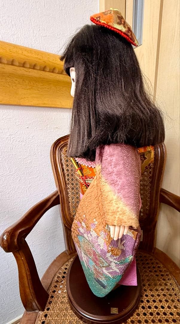 豪華 飾り市松 市松人形 50cm 特製 日本人形 着物 玉虫色