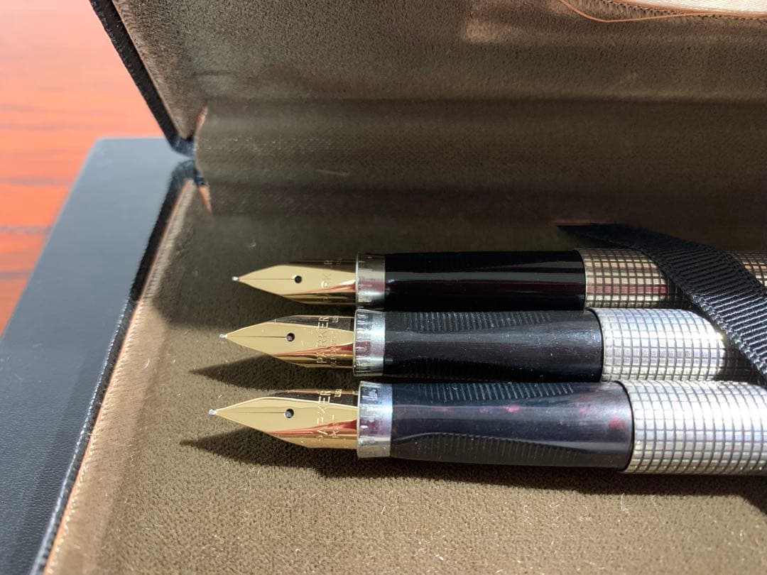 パーカー75シズレ 万年筆　スターリングシルバー純銀軸 アメリカ 字幅3本セット