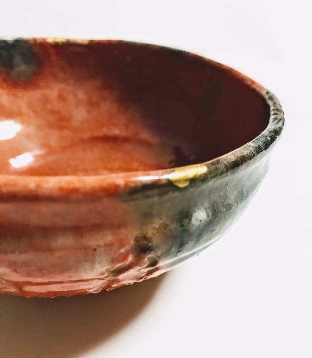 小川長楽作 毒湛筆刻入 逸品茶碗