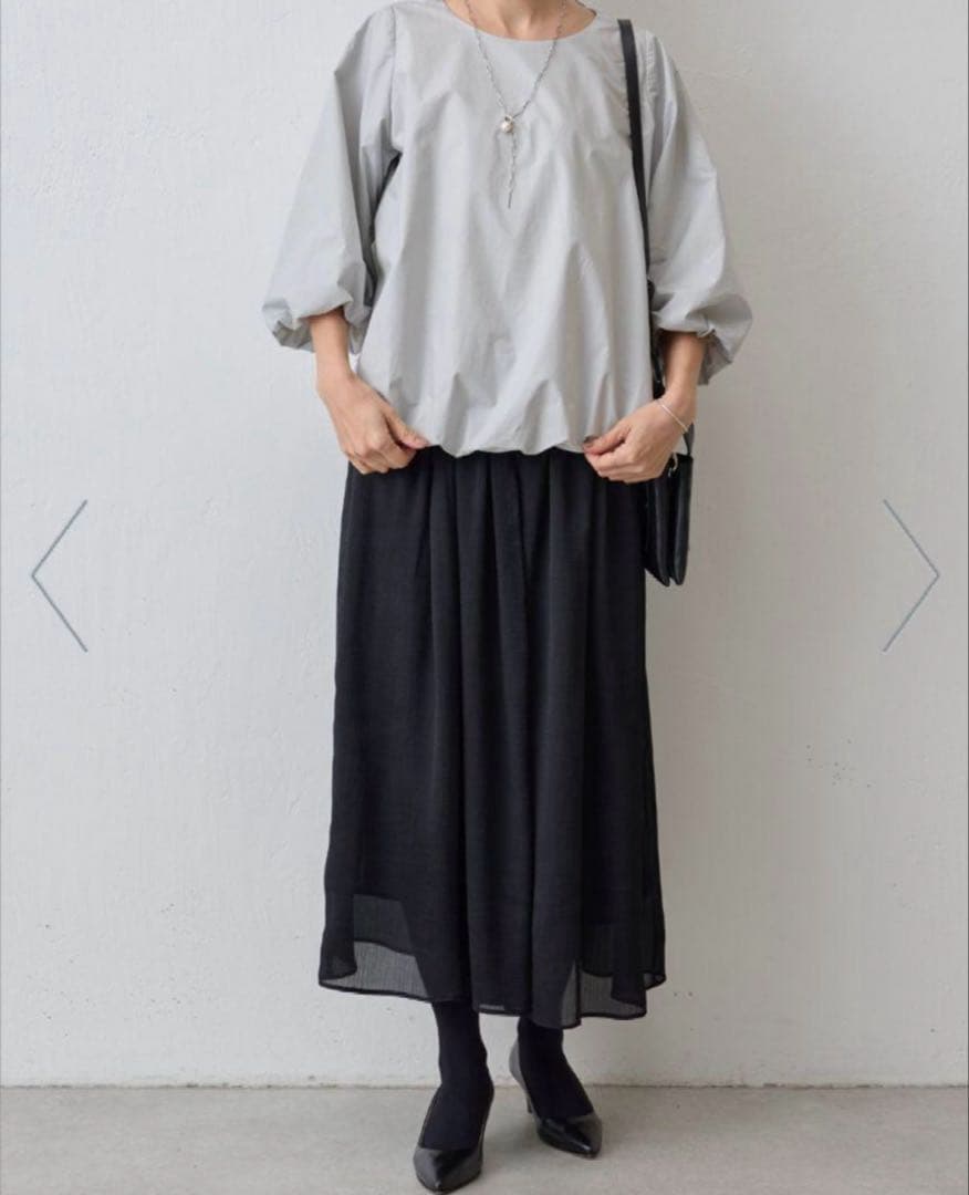 短時間着用　ビアズリー NEW シワシフォンギャザーパンツ