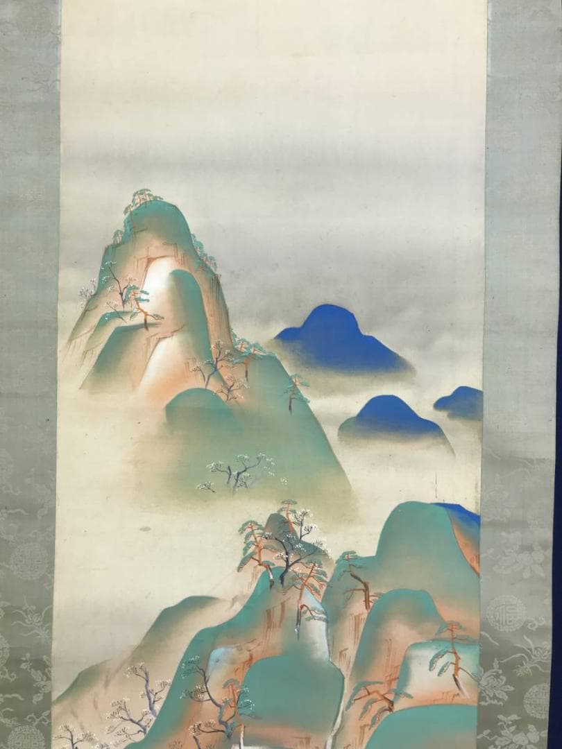 真作/佐藤大寛/山水図/掛軸/名家伝来/AE-136