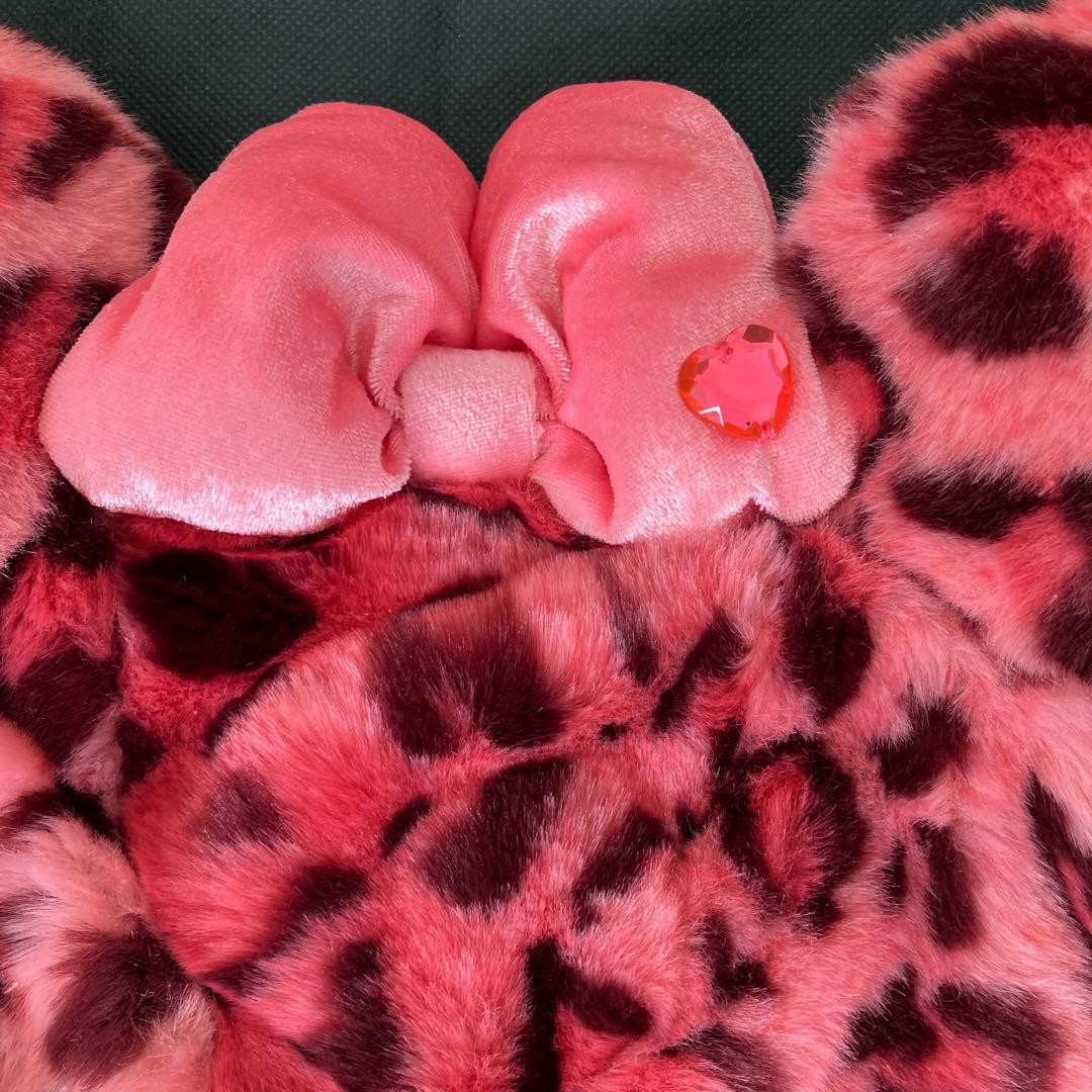 ディズニー　ミニー　ファンキャップ　ヒョウ柄　ハート型　ビジュー　ピンク　人気色