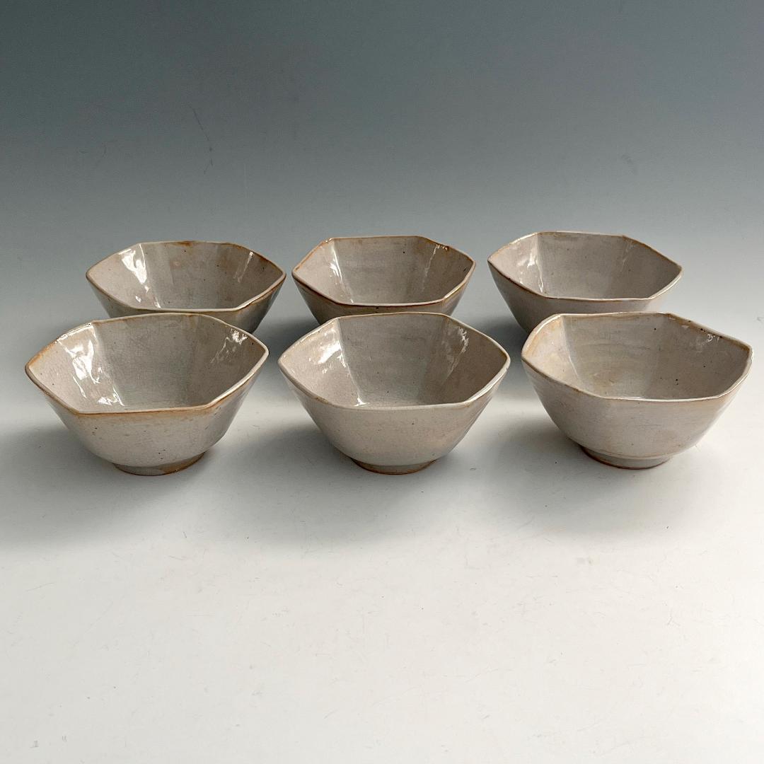 萩焼 6客揃 六角 茶碗 湯のみ 茶道具 煎茶