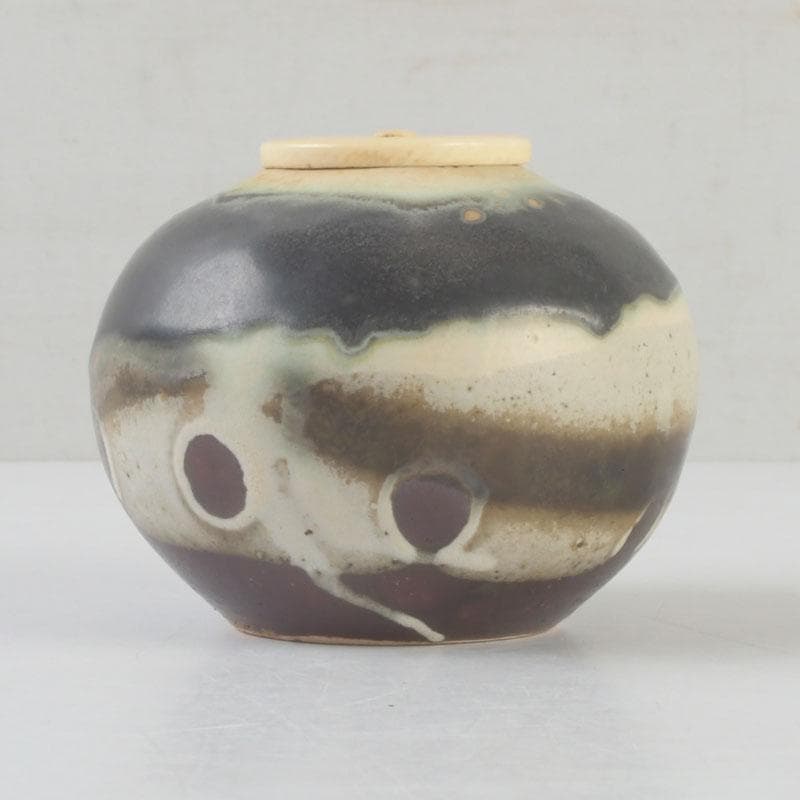 茶道具　文琳茶入　SHOEMAKER在銘　時代箱付　V　9259