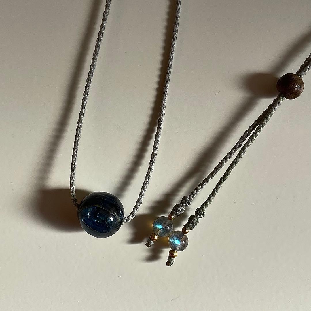 カイヤナイト ネパール産 ＊ マクラメネックレス 10