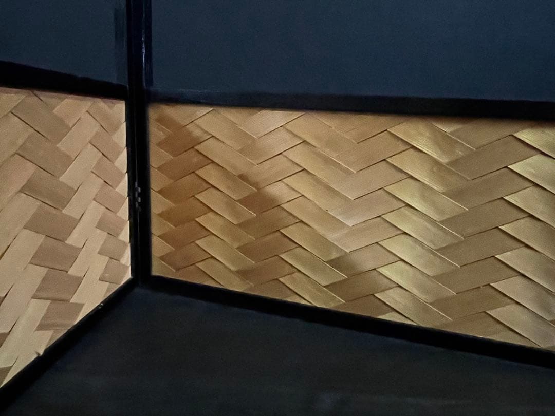 「祖」 雲鵬 網代 両面使い 風炉先屏風 上透かし 江戸間 茶道具 （120②）