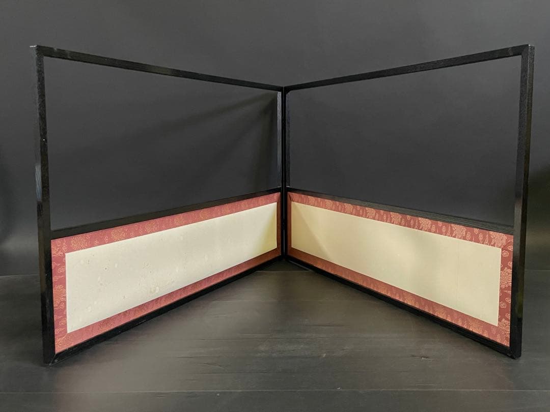 「祖」 雲鵬 網代 両面使い 風炉先屏風 上透かし 江戸間 茶道具 （120②）