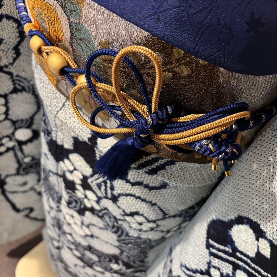 人間国宝　最高級　作家物　藍染　証紙　本疋田　総絞り　振袖　フルセット 振り袖