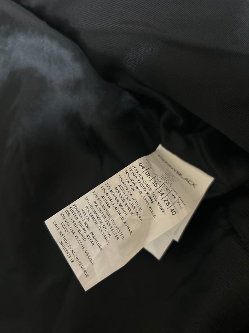 極美品ビックカラーアルパカシャギーふんわりテディーベアコート　ペニーブラック