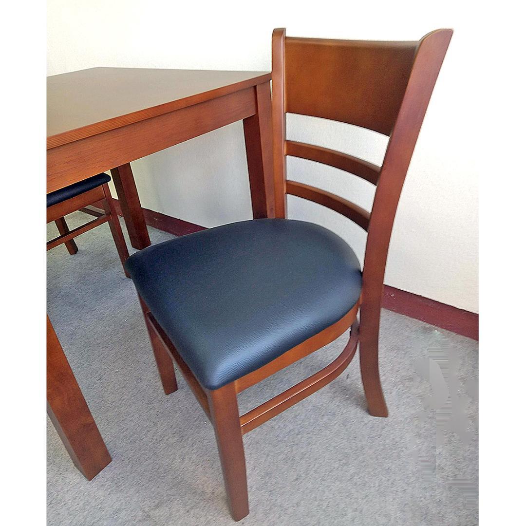 ダイニングテーブルセット 2人用 75cm角正方形 ブラウン 天然木 PVC張