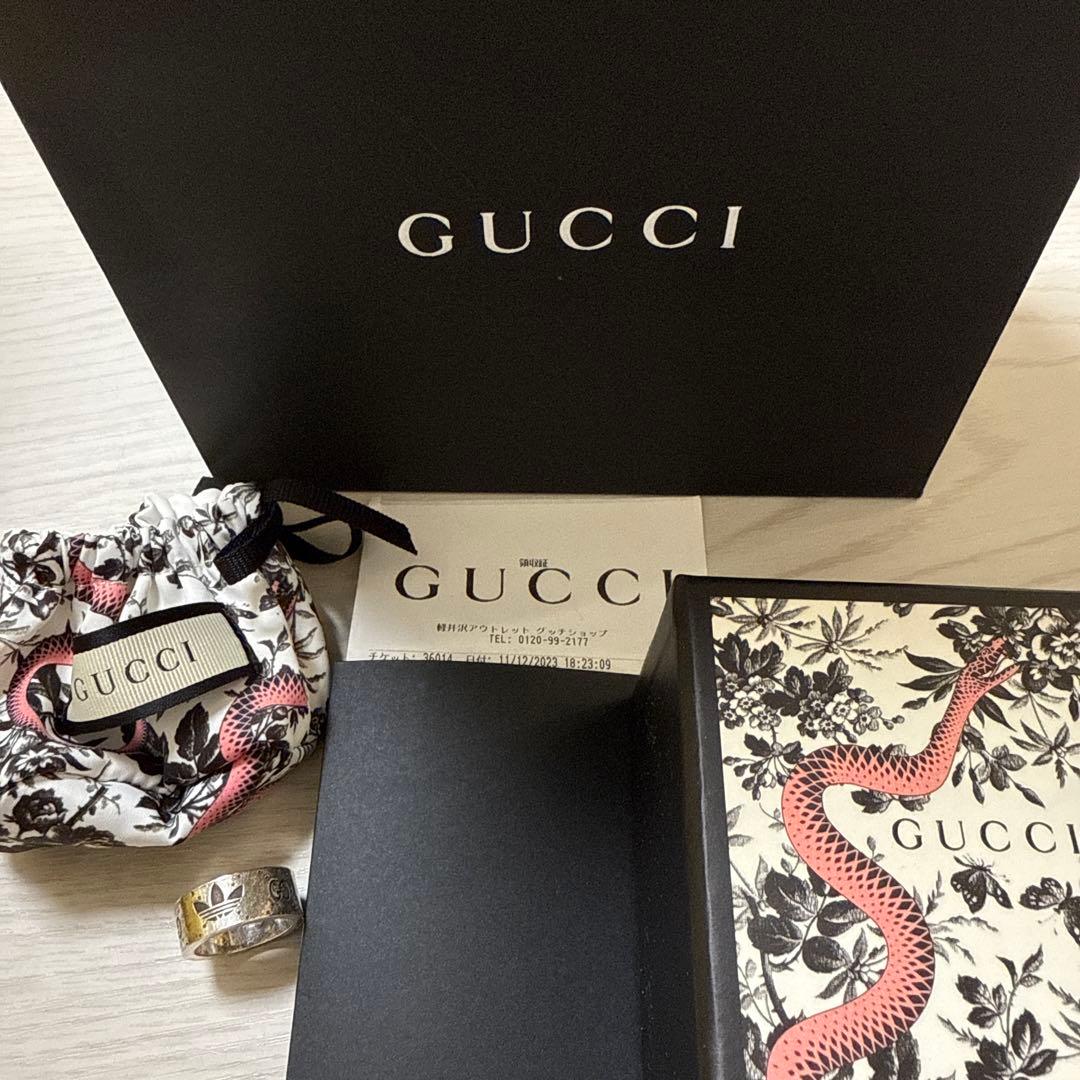 GUCCI×adidas グッチ　リング　GG シルバー
