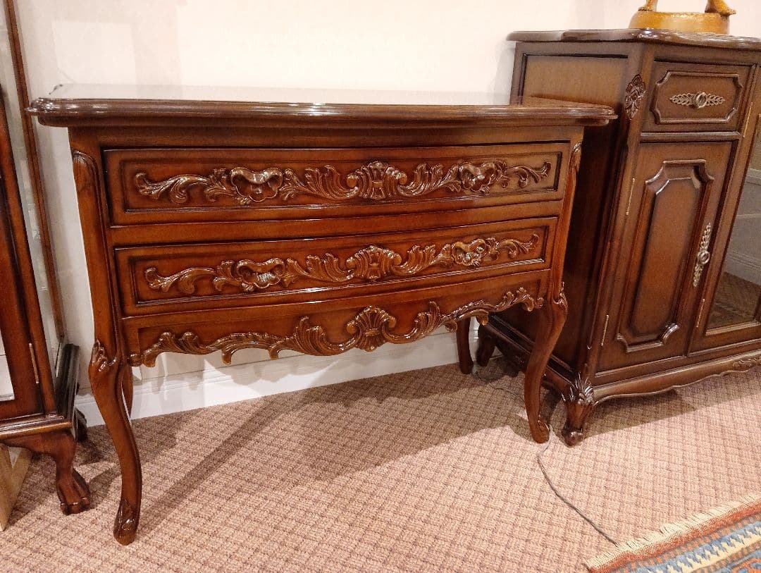 アンティーク調 2段チェスト 全国配送設置料無料 新品 猫脚 クラシック