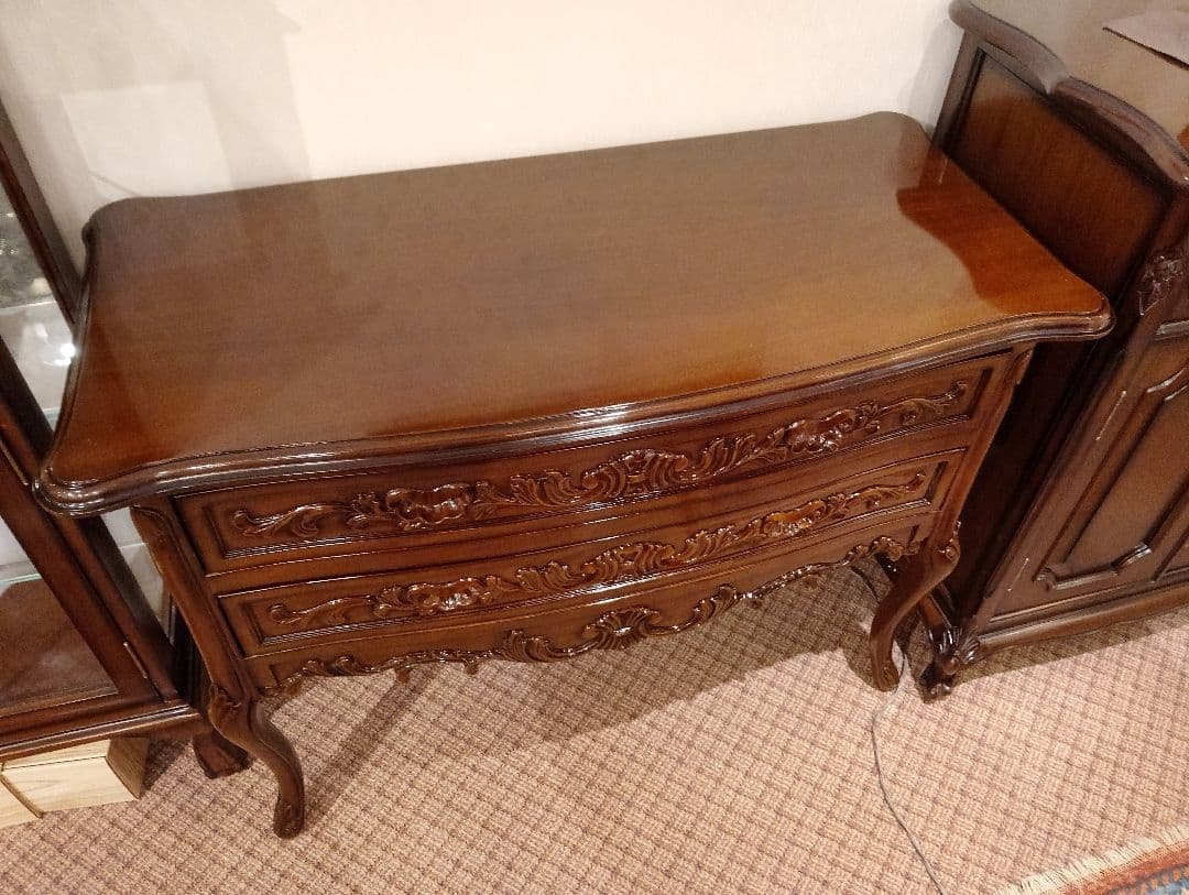 アンティーク調 2段チェスト 全国配送設置料無料 新品 猫脚 クラシック