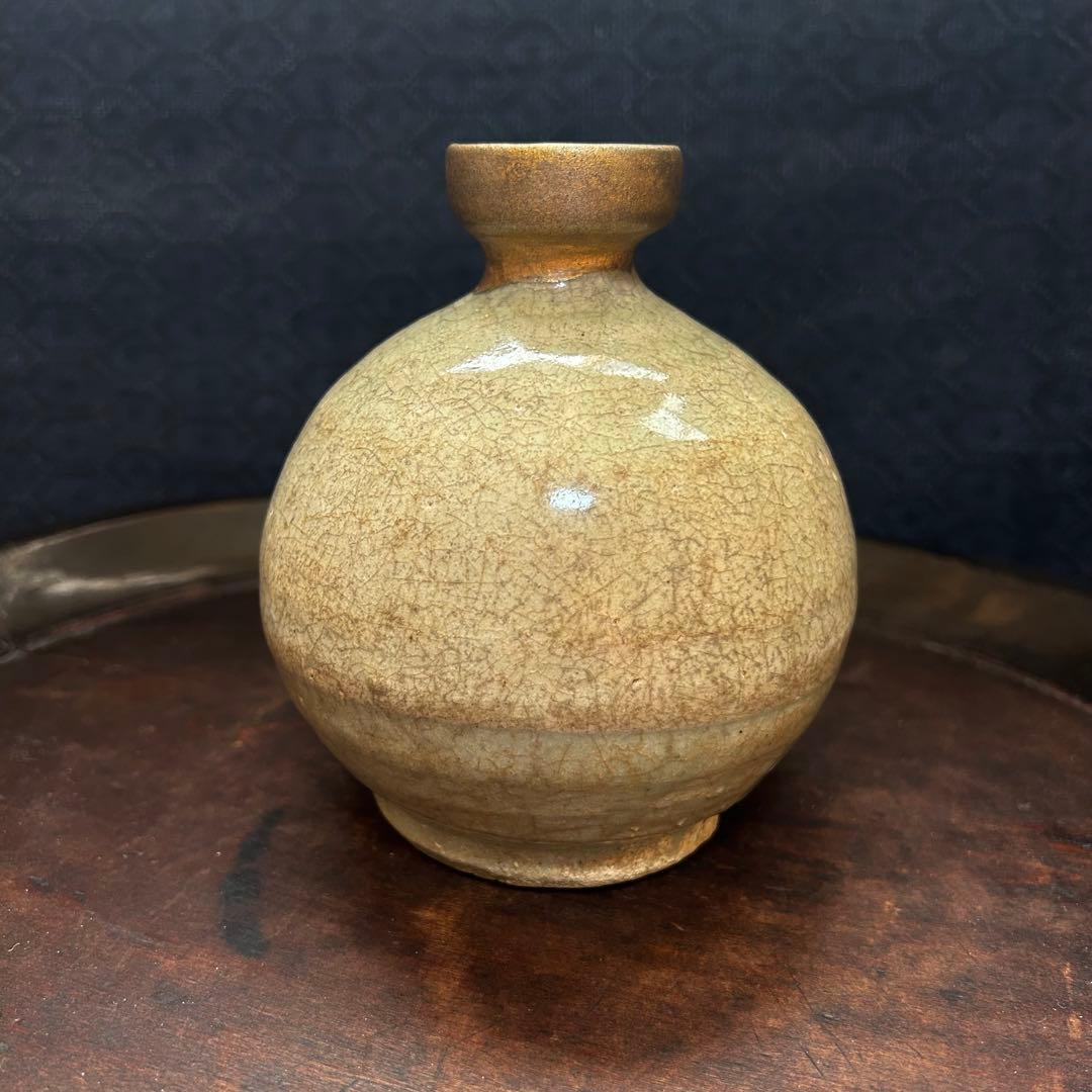 李朝初期　刷毛目丸徳利　本物保証