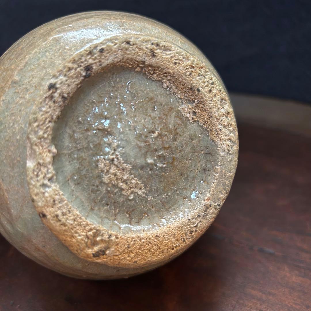 李朝初期　刷毛目丸徳利　本物保証