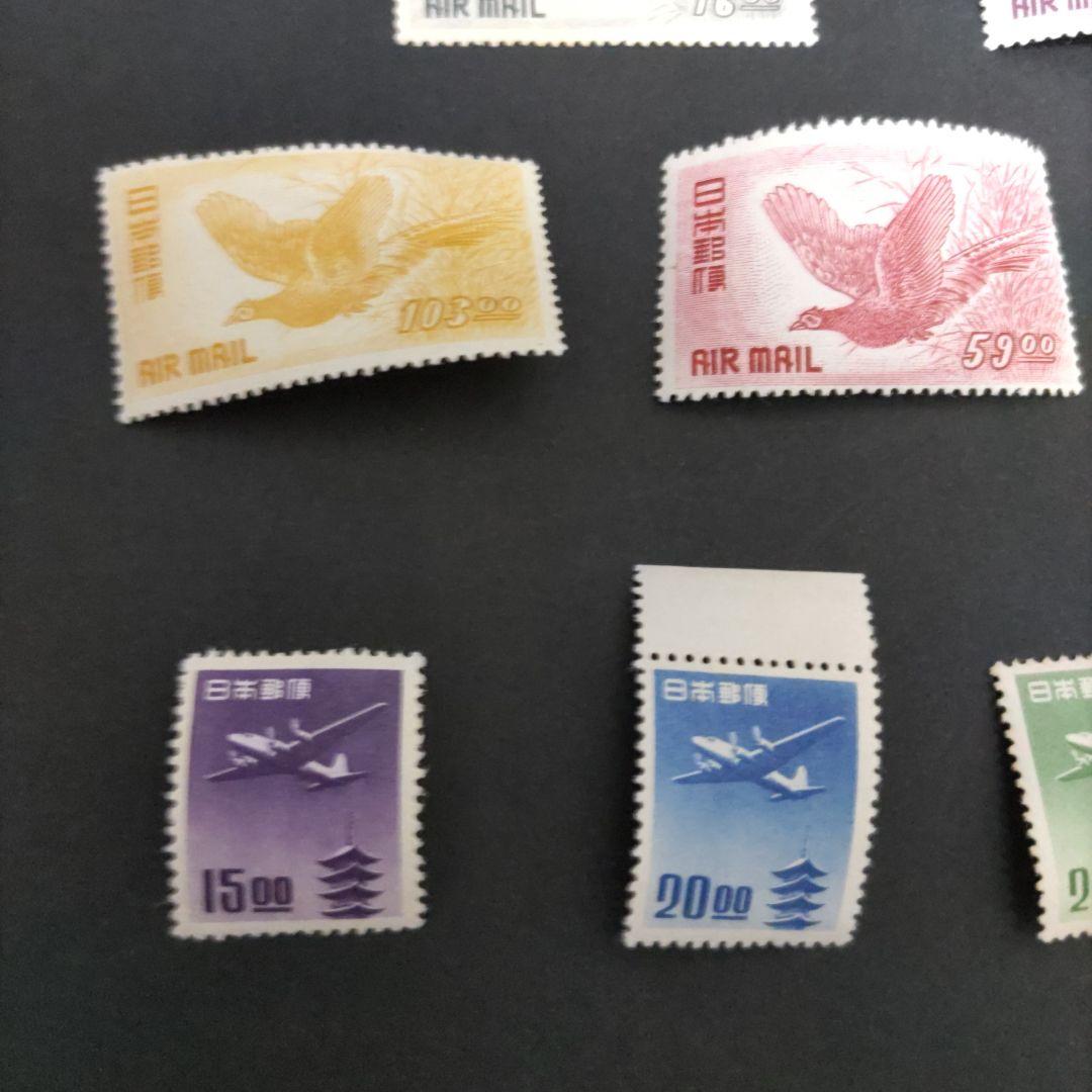 ぶ*ん様 銭単位　航空切手　未使用、使用済混合