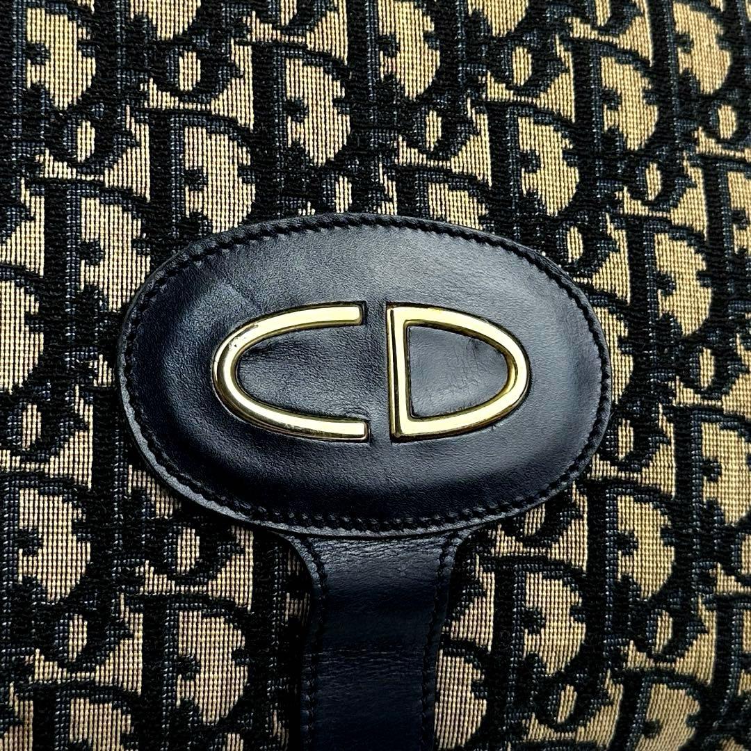 【美品】ディオール　ハンドバッグ　2way　トロッター　総柄　キャンバス　レザー