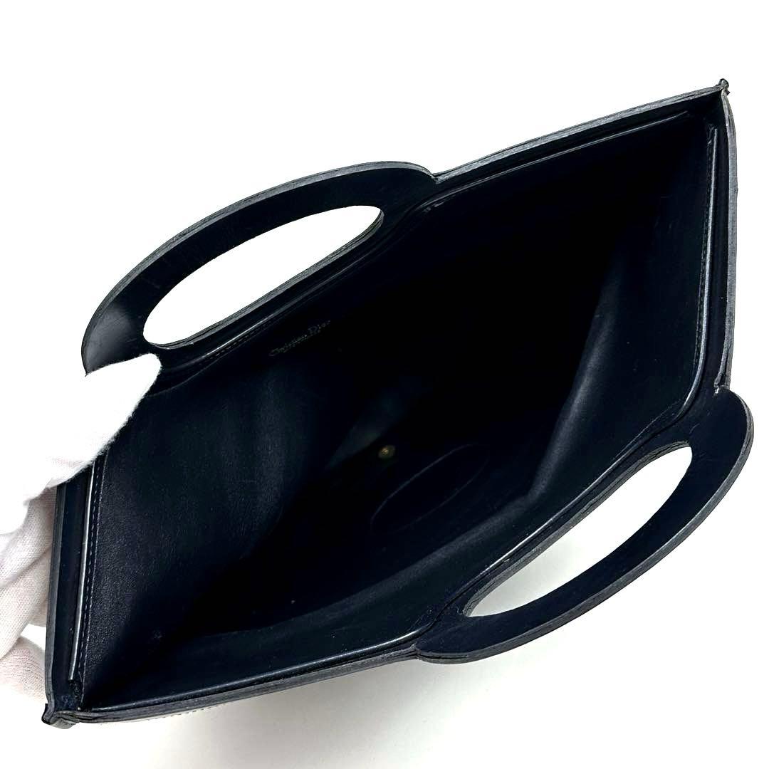 【美品】ディオール　ハンドバッグ　2way　トロッター　総柄　キャンバス　レザー