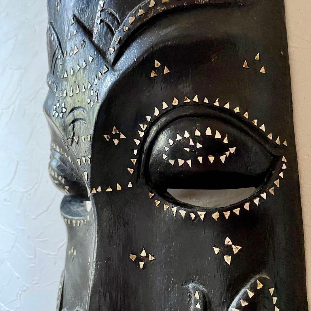 インテリアにインドネシア バリ島 細長いお面 約75cm エスニック