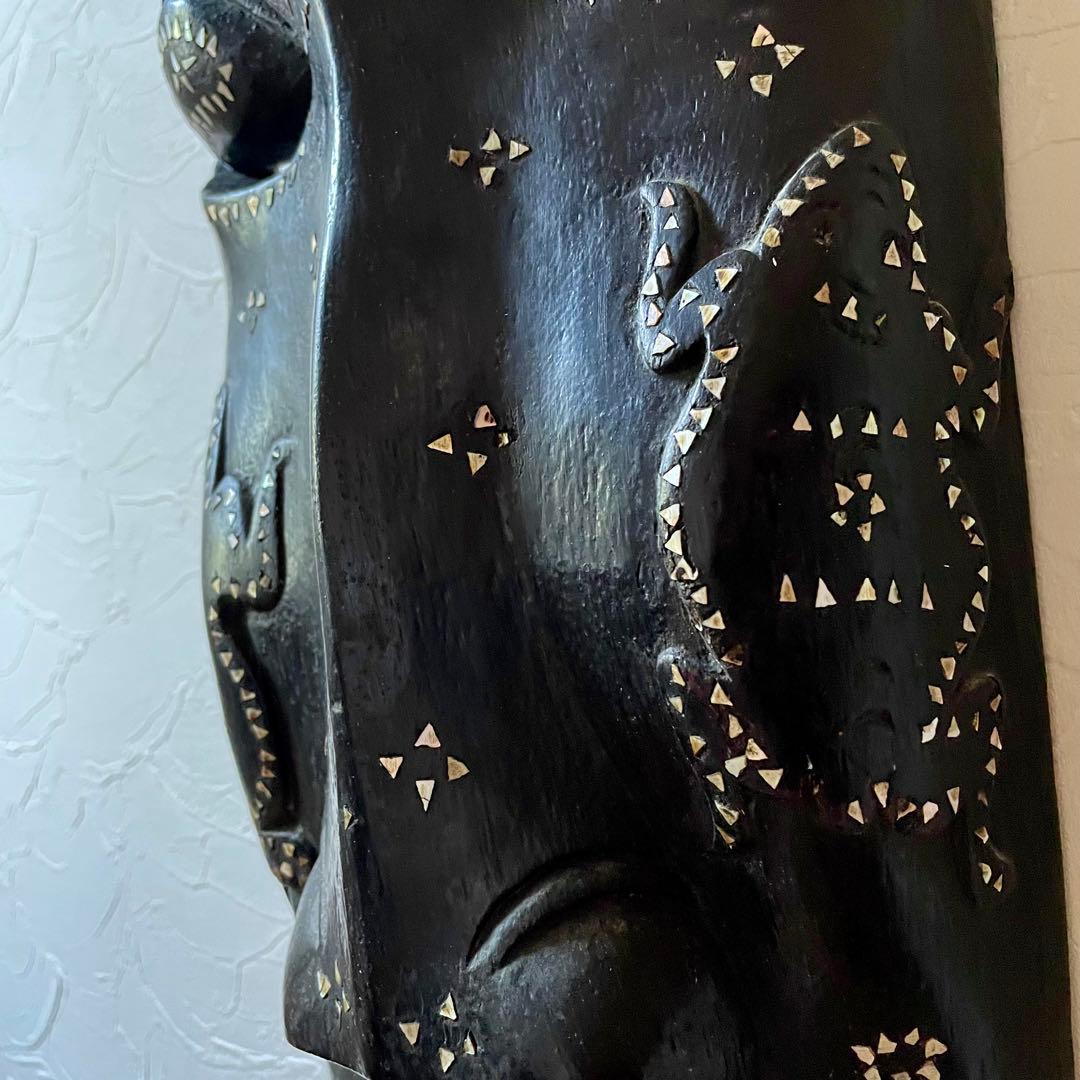 インテリアにインドネシア バリ島 細長いお面 約75cm エスニック