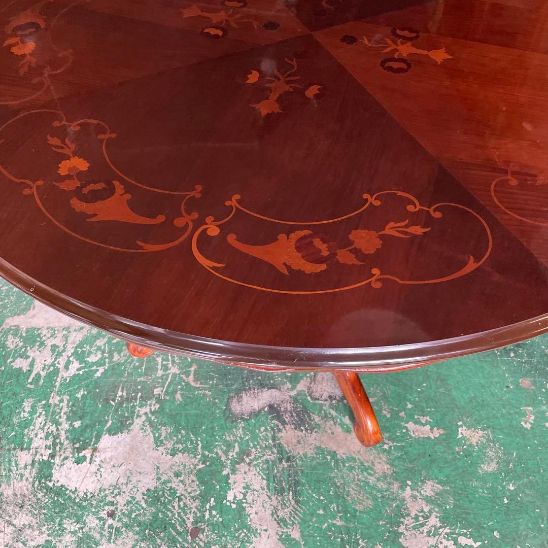 最終お値下げ‼︎ イタリア製・象嵌模様・ 丸テーブル