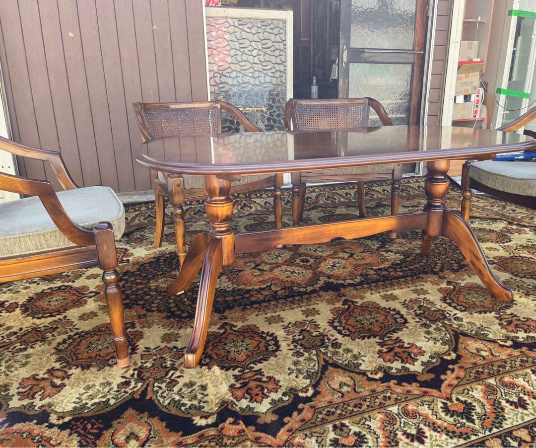 オールドカリモク ロータイプ ダイニングテーブル 家具 アンティーク インテリア