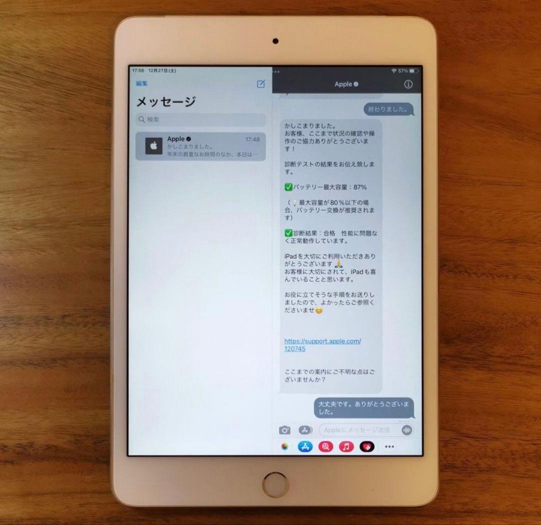 本日限定『準美品・最大容量87%』iPad mini 第4世代 64Gシムフリー