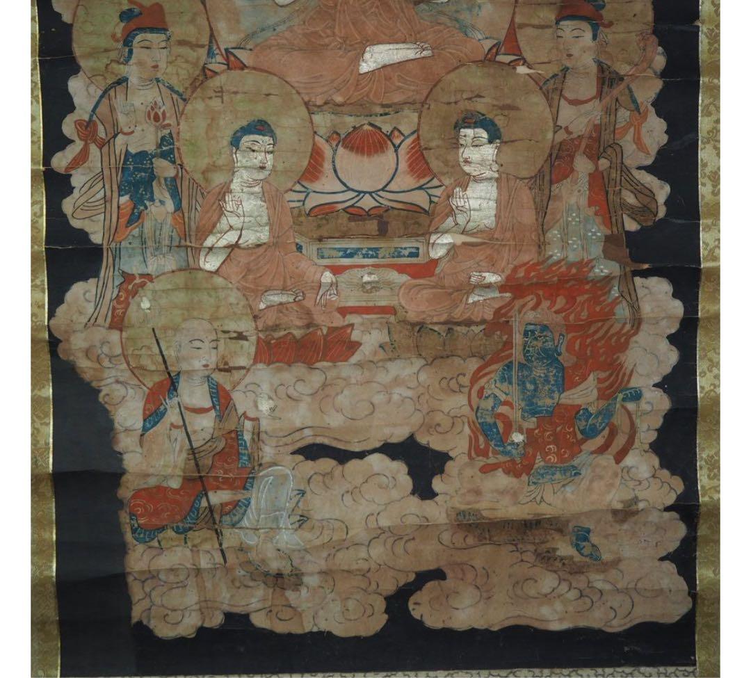 送料無料　古仏画　密蔵院住職『桜井弘夫』蔵　江戸時代　紙本肉筆　仏教美術